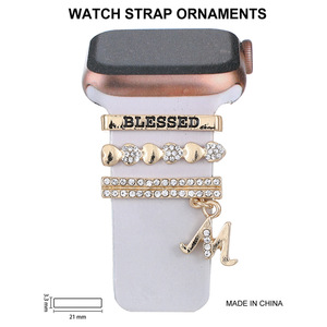 Montres intelligentes de luxe avec <span class=keywords><strong>pendentif</strong></span> en forme de lettre, bracelet personnalisé en alliage souple, décoration de bague, étanches, légères, avec boucle - Product Image 1