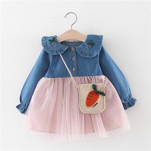 Kids Party Wear Frocks Children Cotton Material Pink Flower Girl Dress for Baby Fat Girl in Bangkok - Product Image 2