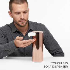 Distributeur automatique de savon liquide intelligent de style moderne pour cuisine et hô<span class=keywords><strong>tel</strong></span>, en acier inoxydable 304, couleur or rose, avec capteur infrarouge, fabriqué directement par le fabricant - Product Image 1