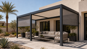Pergola rétractable intelligente en aluminium de luxe série S RK-S1, abri de terrasse résistant aux intempéries - Product Image 2