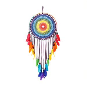 Atrapasueños Colorido de 40x120cm, Decoración de Pared con Plumas de Arcoíris, Diseño Mandala Bohemio - Product Image 1