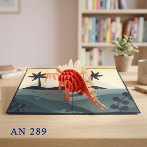 Stégosaure artisanal en papier 3D pop-up, design personnalisable, cadeau artistique avec option de logo personnalisé - Viet-craft - Product Image 3