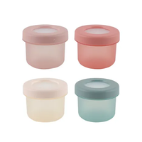 Lot de 4 mini-contenants alimentaires en plastique de 5,5 oz avec couvercles hermétiques, couleurs personnalisées, pour le déjeuner, les collations et la préparation des repas