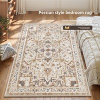 Tapis pour salon, tapis de chevet bohème antidérapant pour chambre à coucher, style ethnique vintage, imperméable, compatible avec l'aspirateur