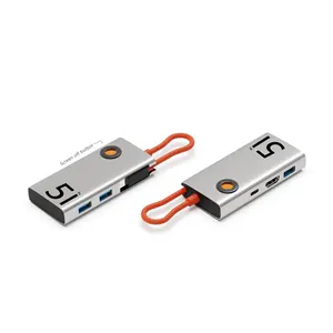 Sıcak satış 5 in 1 tip C HDMI 4K 60Hz PD 100W USB 3.0 yerleştirme istasyonu veri transferi 5GB Laptop için taşınabilir dizüstü USB Hub