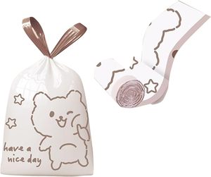 ถุงขยะแบบมีเชือกผูก ผลิตจากพลาสติก PE รีไซเคิลได้ เป็นมิตรต่อสิ่งแวดล้อม (แบบกำหนดเองได้) - Product Image 1