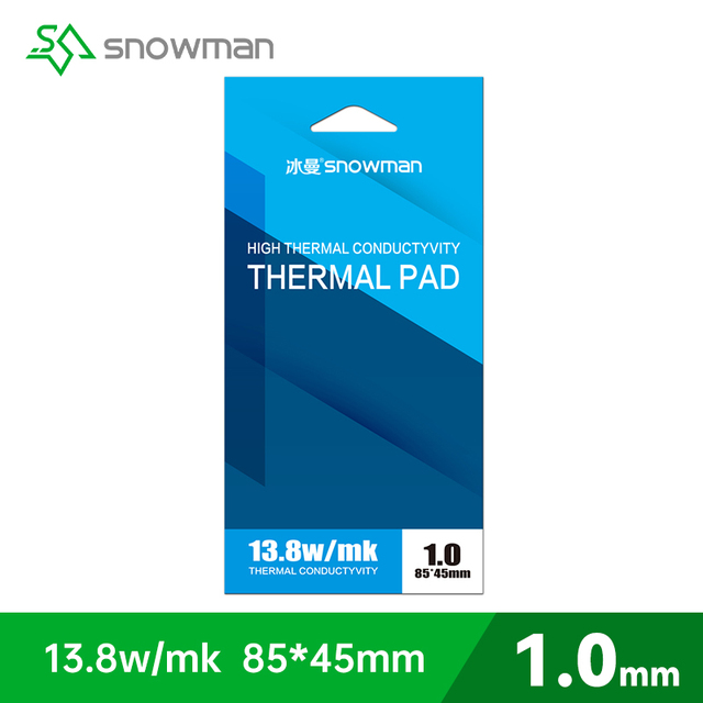 SNOWMAN 13.8W/mK Non-Conductive Silicone Thermal Pad Heat Conductive Mat for CPU/GPU/M.2/SSD/RAM/Motherboard High Temperature