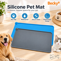 Tapis de Nourriture et d'Eau pour Animaux de Compagnie Personnalisé par le Fabricant, Tapis en Silicone Imperméable pour Chiens et Chats, Tapis pour Gamelle de Nourriture et d'Eau