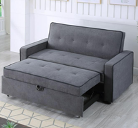 Canapé-lit futon 2 places en tissu de haute qualité, nouveau, avec mousse et ressorts ensachés