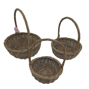 ชุดตะกร้าหวายสานพร้อมที่จับ3ชิ้น - Product Image 4