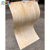 RCL Pierre Flexible Porcelaine Douce Feuille D'argile Modifiée Travertin Revêtement Extérieur Placage D'argile Modifiée Pierre Douce