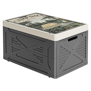 Outdoor Folding <b>Storage</b> <b>Box</b> 60L-70L With Flip Top For Camping And Car <b>Trunk</b> Use - Product Image 2