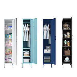 Armoire Moderne Convertible à Porte Unique en Acier Inoxydable, Meuble de Chambre en Métal 1 Pièce pour Rangement de Vêtements, Idéal Hôtels et Centres Commerciaux - Product Image 6