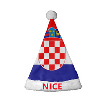 Chapeau de Père Noël personnalisé à motif Congo, bonnet de Noël en flanelle, couvre-chef de fête en peluche pour la célébration de Noël et souvenir