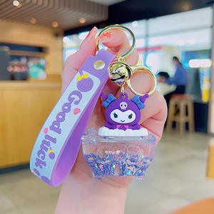 Kuromi mignon dessin animé en plastique liquide <span class=keywords><strong>sable</strong></span> bouteille sac à dos décoration petit cadeau-vente en gros mignon poupée porte-clés pendentif - Product Image 6