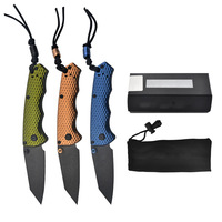 Couteau pliant de poche ambidextre pour l'extérieur, lame en acier inoxydable, manche en aluminium, couteau utilitaire miniature portable pour le camping, OEM en gros