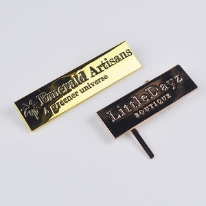 Etiquetas de Metal de precio barato de alta calidad etiquetas de Metal de ropa grabadas personalizadas etiquetas de logotipo de marca para bolsas de ropa etiqueta - Product Image 3