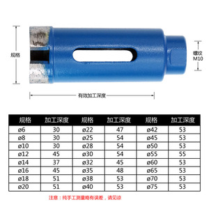 Hole Saw For Angle Grinder M10 Carbide Tipped Metric Size 6-75mm For Marble Glass Ceramic Tile Drilling Tool - Product Image 1
