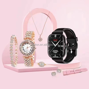 Set de Relojes Inteligentes para Mujer para Regalo de Cumpleaños 2024 A58 PLUS <span class=keywords><strong>7</strong></span> en 1 con Doble Reloj, Pendientes, Pulsera, Anillo y Monitor de Actividad Física - Product Image 1