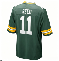 Jahitan Berkualitas Terbaik Dapat Disesuaikan # 11 REED # 10 CINTA # 12 RODGERS # 8 JACOBS Jersey Sepak Bola Amerika