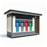 Station de tri des déchets intelligente et moderne avec évier intégré pour le lavage des mains et unité de désinfection pour la protection de la santé publique.