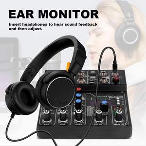 NGVM AD14 Professional 4-Channel <strong>Audio</strong> <strong>Mixer</strong> Digital USB/ 48V Phantom Power Stereo DJ Studio Streaming FX 100-bit - Product Image 6