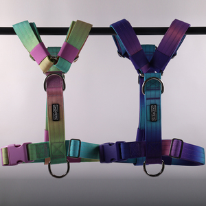Okeypets Gradient Color H Style <b>Leash</b> Set Tactical Heavy Duty Pet <b>Dog</b> Harness with Metal D Ring - Product Image 6