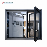 Fenêtre à battant Mexin en aluminium à double vitrage triple vitrage, ouvrante ou à basculante, pour maison avec moustiquaire