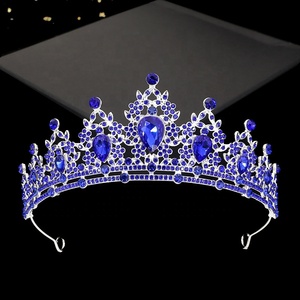 Corona in Lega Placcata Argento con Zirconi, Accessorio per Capelli da Sposa, Corona da <span class=keywords><strong>Regina</strong></span>, Decorazione per Bouquet e Torte - Product Image 5
