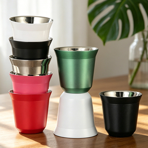 HIGHWIN <strong>Personalised</strong> Reusable Espresso Coffee <strong>Cups</strong> With Handle Sleeves, Custom Printed Logo <strong>Travel</strong> Mugs - Product Image 4