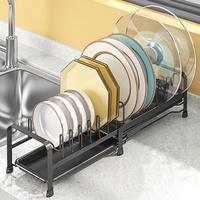Égouttoir à couverts pliable en métal de Chine, égouttoir extensible pour la plupart des éviers, assainisseur de vaisselle peu encombrant pour assiettes, casseroles et couvercles de casseroles