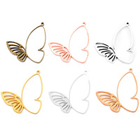 YuenZ Simple et élégant filigrane creux papillon breloques pour collier boucles d'oreilles pendentif bijoux à bricoler soi-même accessoires 39*38mm D2113