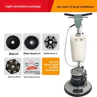 Nettoyeur de sols manuel multifonction 1,5 CV 17 pouces avec brosse pour nettoyage à l'acide et décapage