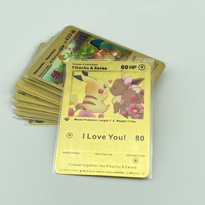 Cartes Pikachu Van Gogh avec chapeau en feutre gris et carte en métal doré - Product Image 3