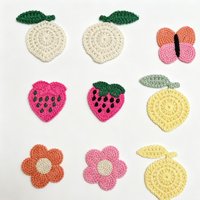 Appliques au crochet faites main de qualité supérieure, motifs fraise, fleur, nœud, cœur, cygne pour la décoration de vêtements, robes et sacs