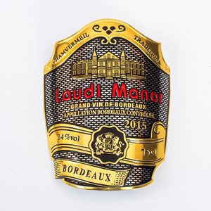 Individuelle Rosa Wein Geprägte Metall-Aufkleber Aluminiumfolie Weinflaschen Verpackungsetiketten Aufkleber - Product Image 1