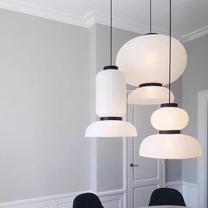 Japanese Style Pendant <b>Light</b> Round Led Silk Chandelier For Living Room Bedroom Home Decor Minimalist Lighting Fixture - Product Image 1