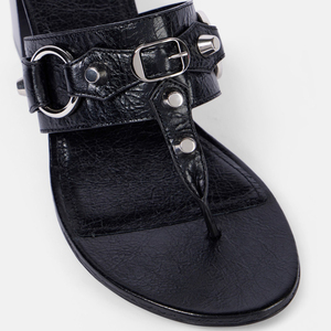 Mules et sandales à talons carrés bas pour femmes, style escarpins, avec rivets métalliques, pour la plage d'été - Product Image 3