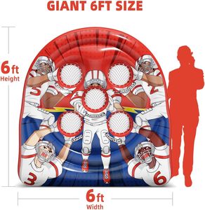 Giant <b>Inflatable</b> Football Toss <b>Game</b>, 6FT <b>Inflatable</b> Target with 5 Holes, Indoor Outdoor Family Sports Toy for Kids & Adults - Product Image 6