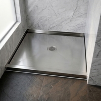 Bak Mandi Anti Gores Grosir Pabrik, Laris Manis, Ukuran Standar 30x24 inci, Khusus Camper RV, Baki Mandi Stainless Hitam