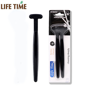 Vente en gros de gratte-langue en plastique au charbon de bambou pour nettoyage buccal en profondeur, avec logo personnalisé, produit très demandé - Product Image 3