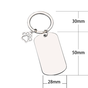 Ywganggu Thời Trang Tùy Chỉnh Quà Tặng Thép Không Gỉ 50*28Mm <span class=keywords><strong>Keychain</strong></span> Với Con Chó Chân Mặt Dây Chuyền Khắc Kim Loại Trống Móc Chìa Khóa - Product Image 6