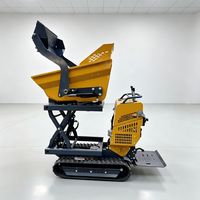 Mini-dumper chenillé hydraulique de 500 kg à chargement automatique avec ciseaux de levage et chenilles en caoutchouc