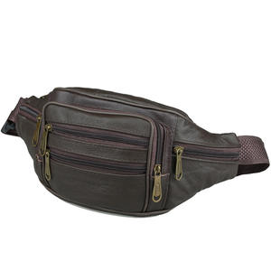 Sac de taille en cuir véritable pour homme, sac de ceinture rétro, pochette de voyage - Product Image 6