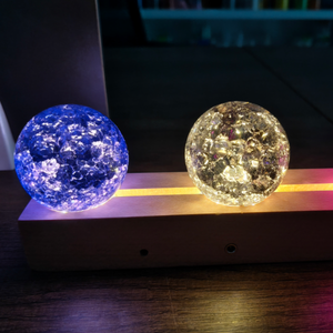 उच्च गुणवत्ता वाले सफेद पीले सोडा-चूना ग्लास बर्फ दरार क्रिस्टल बॉल 50 मिमी क्षेत्र - Product Image 5