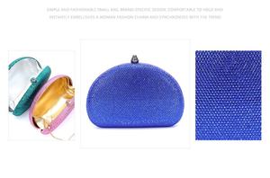 Özel köpüklü akşam debriyaj çanta yuvarlak şekil kristal elmas kadın çanta taklidi debriyaj çanta yuvarlak inci toka ile - Product Image 3