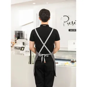 Grembiule da cucina impermeabile grembiule da cucina professionale negozio ristorante cameriere da lavoro uniforme donne/uomini con tasche per pulire il grembiule - Product Image 3