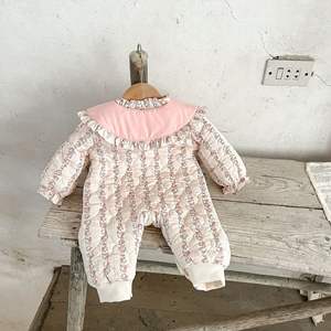 Niñas Floral solapa niña recién <span class=keywords><strong>nacido</strong></span> cálido grueso algodón ropa bebé invierno mono - Product Image 4