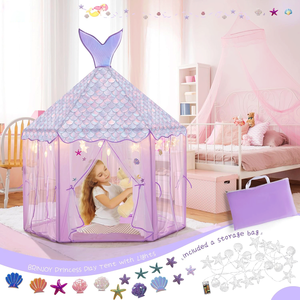Carpa de Juego Infantil con Diseño Hexagonal, Color Morado, Plegable y Portátil, Tipo Castillo de Princesa - Product Image 4