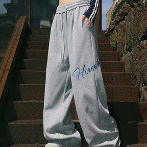 Hot Supplier Vintage Y2K Wide Leg Sweatpants TKAN837 Unisex Cotton Fleece Oversized <b>Joggers</b> Casual <b>Loose</b> Baggy Trousers for <b>Men</b> - Product Image 1